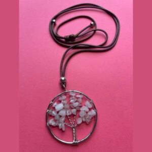 colgante cuarzo rosa